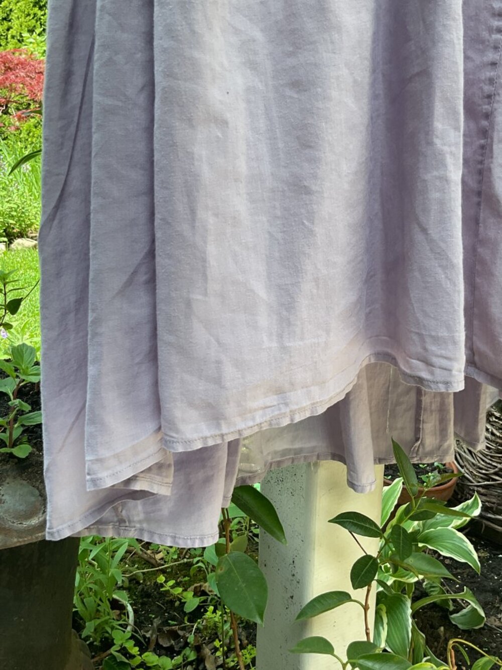 VIvian Shyu Very Full Mauve Linen Cotton Dress Size M Made in Canada - Picture 4 of 5
